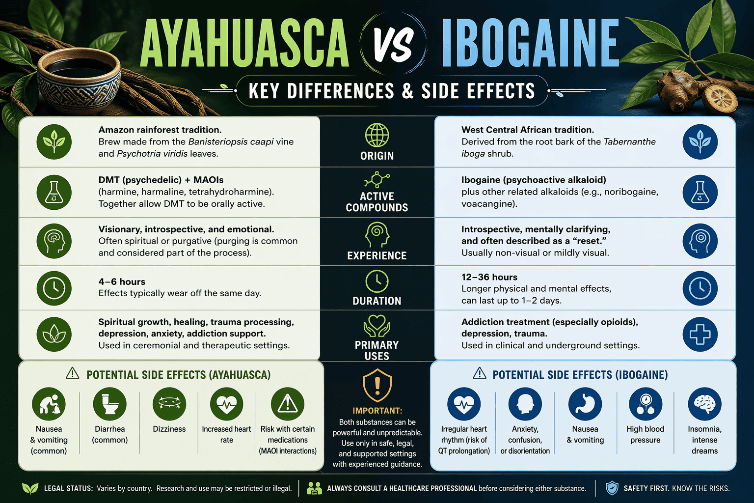 Ayahuasca vs Ibogaine