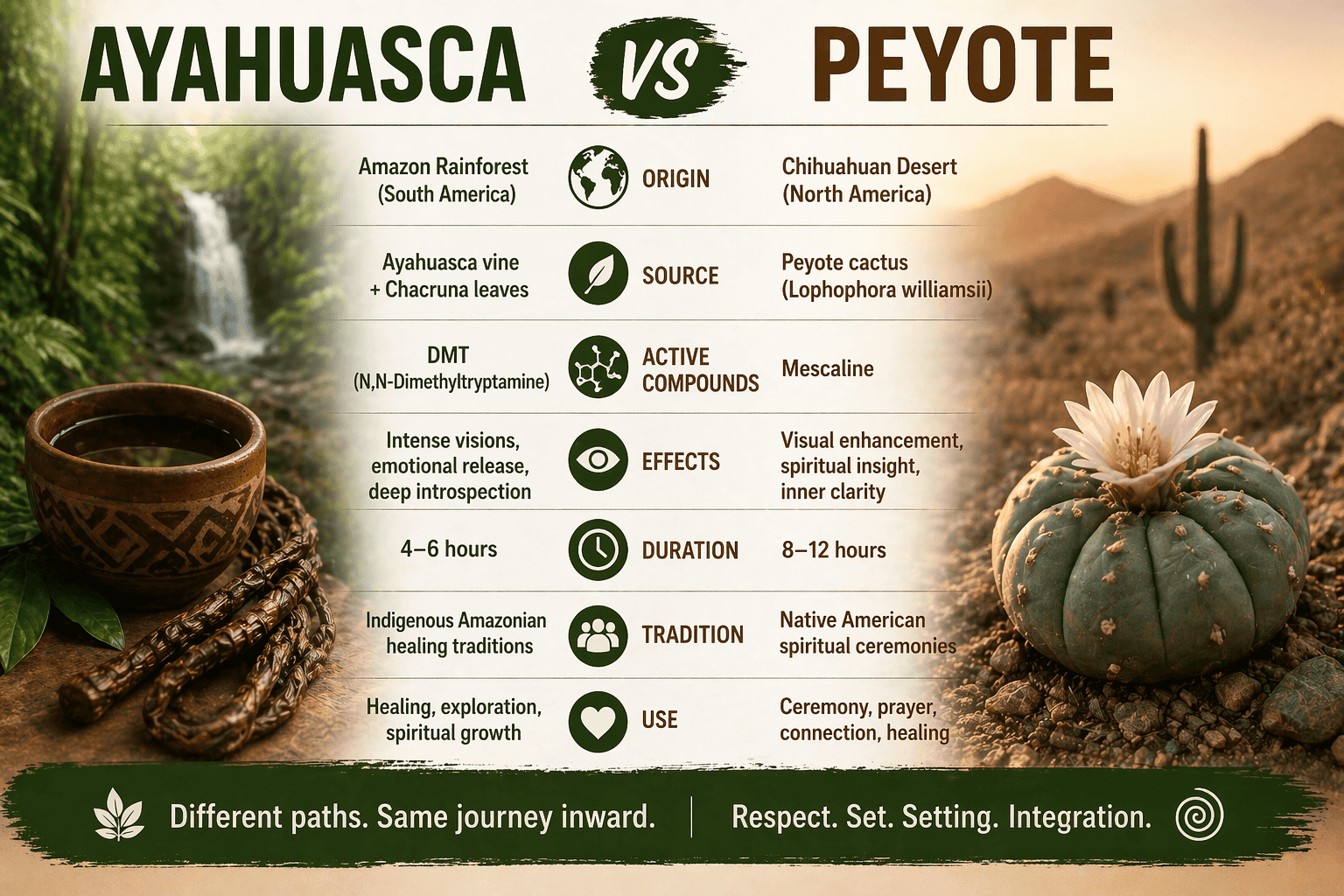 Ayahuasca vs Peyote