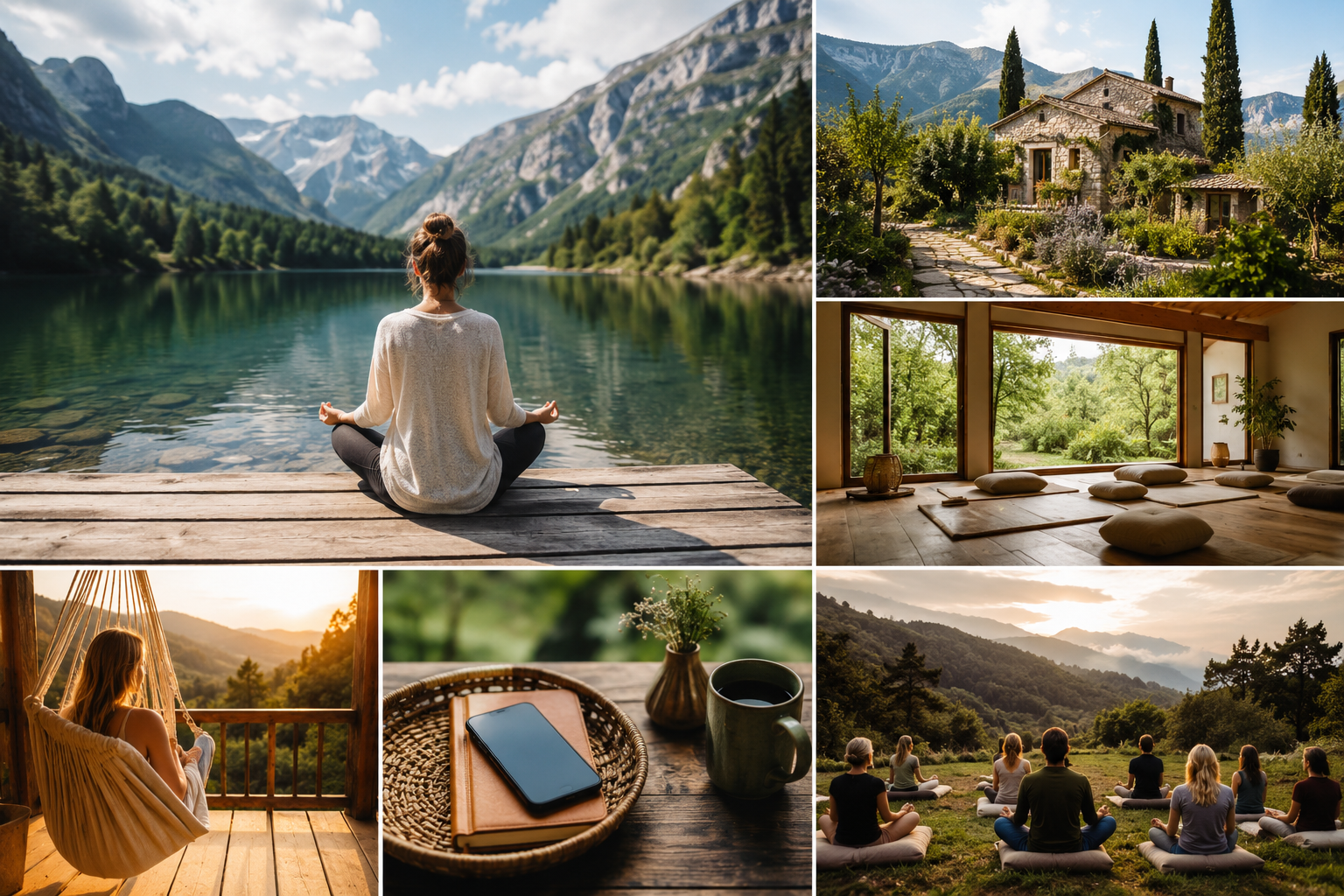 create image aboout: 15+ Best Digital Detox Retreats in Europe To Unplug (2026) no text